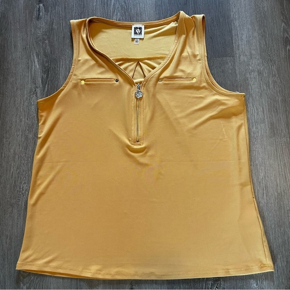 Anne Klein NWOT, Business Casual, Everyday, Layer Mustard Sleeveless Tank Top - Picture 2 of 9